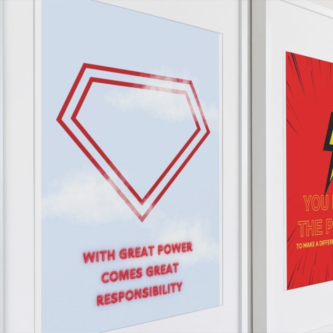 This image contains stylish superheroes themed poster with humorous slogan perfect for home and office wall decor available at SharekknaOnline.com. The poster can be downloaded as pdf and printed at home or at the local print house on A3, A4 and A5 paper size.