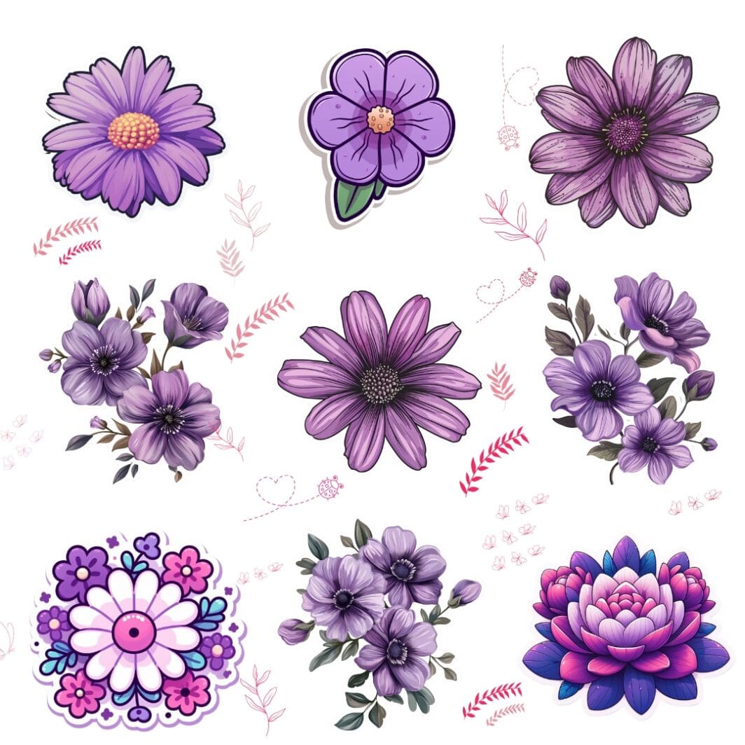 Lilac Flowers Stickers