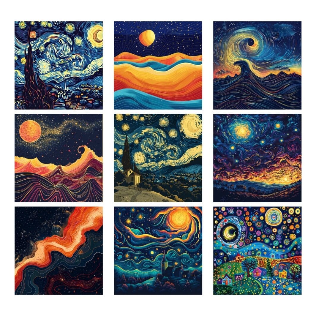 starry night stickers art van gogh