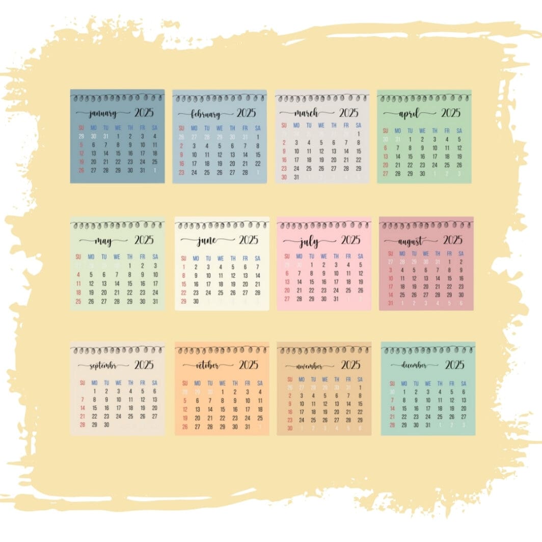 Mini Calendar 2025 Labels - Image 9