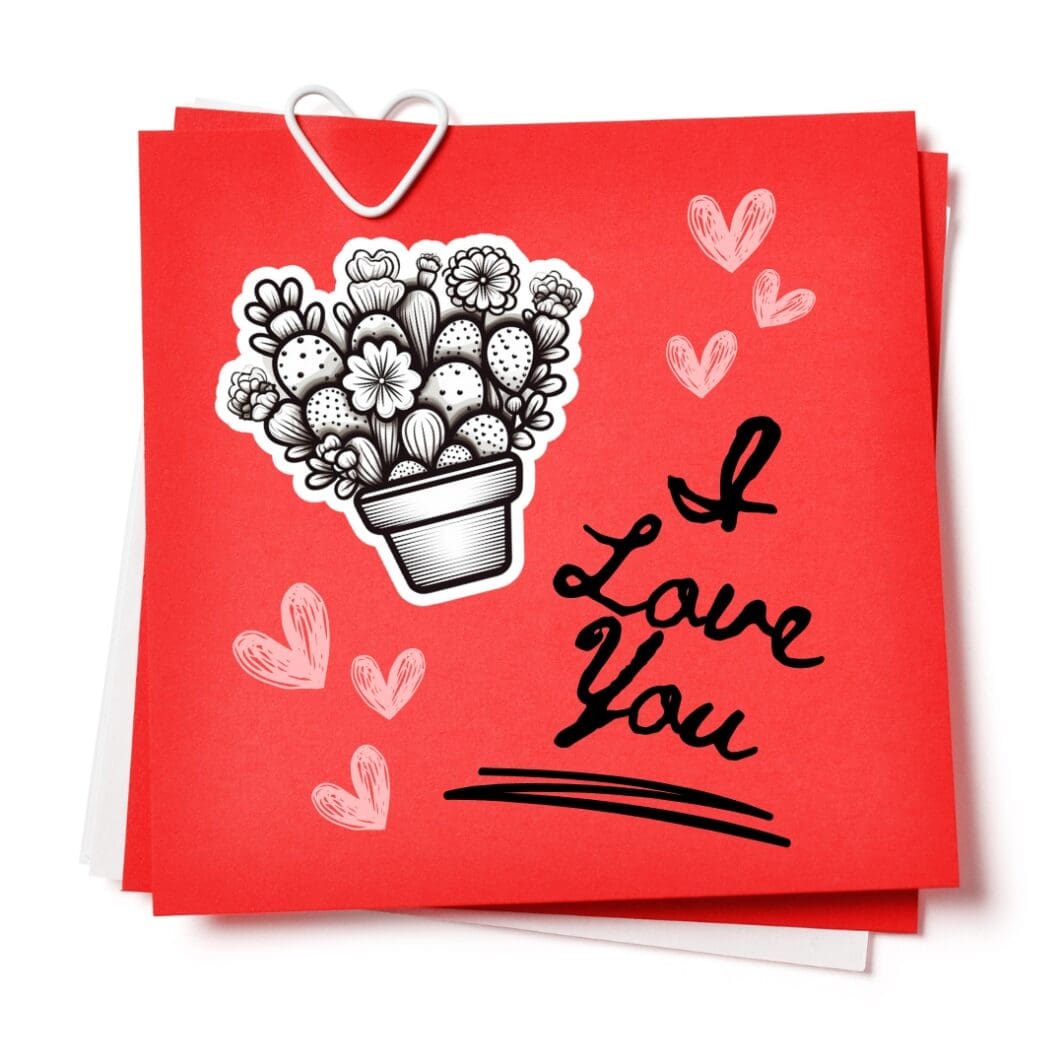 Valentine Cactus Love Stickers - Image 3