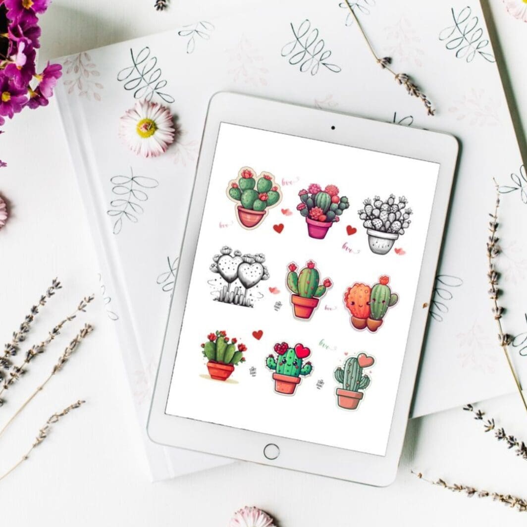 Valentine Cactus Love Stickers - Image 4