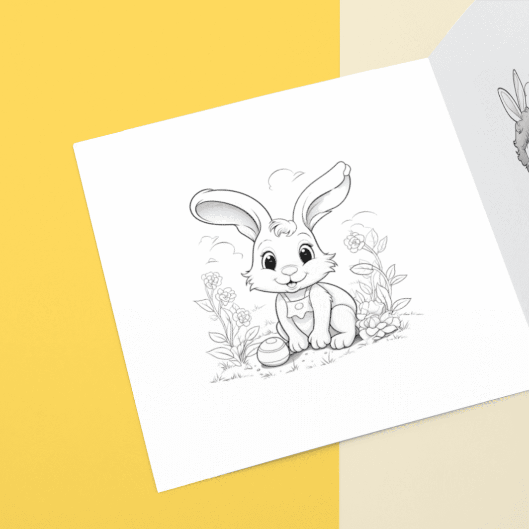 "17 Easter coloring pages featuring cute bunnies, decorated eggs, spring flowers, Easter baskets, and festive designs, perfect for kids and adults to enjoy."