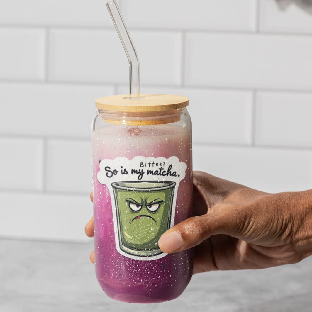 A cute collection of Matcha Funny Words Stickers featuring playful, expressive text designs in soft green tones, perfect for digital use or printing